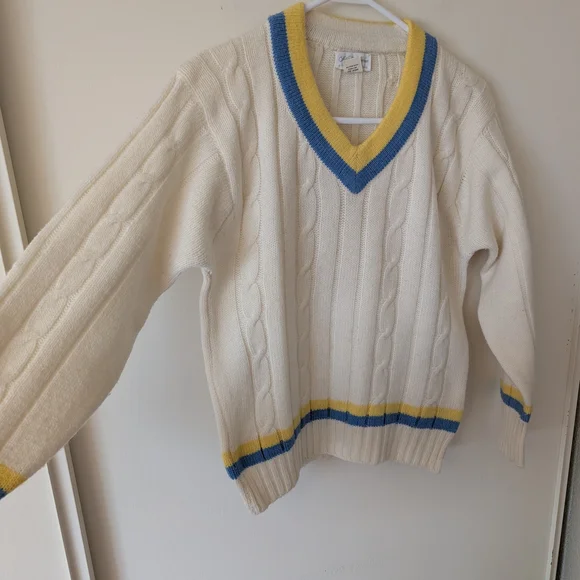 Vtg Saks Fifth Avenue Womens S Wintuk Orlan Cable Knit Sweater Tennis Preppy - Picture 4 of 6